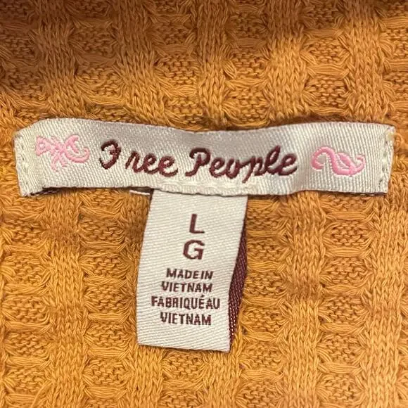 FREE PEOPLE NEW JUICY LONG SLEEVE WAFFLE KNIT OVERSIDED THERMAL CANYON MOON L - Picture 12 of 13